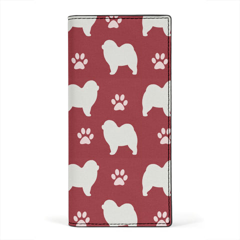 Chow Chow Paws Patterns Print Women's Leather Wallet