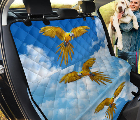 Cute Blue And Yellow Macaw Print Pet Seat Covers