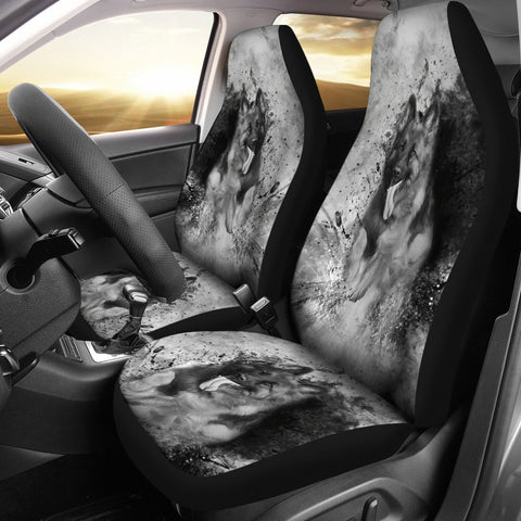 German Shepherd B/W Print Car Seat Covers
