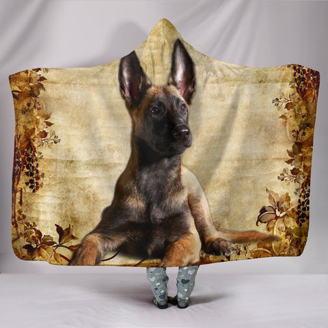 Cute Malinois Dog Print Hooded Blanket