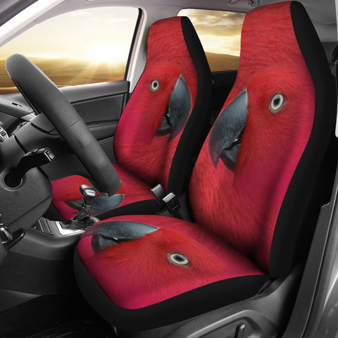 Red Minimacaw Parrot Print Car Seat Covers