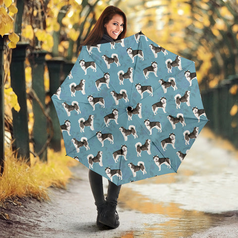 Alaskan Malamute Dog Pattern Print Umbrellas