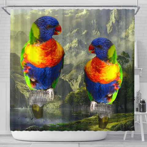 Lories And Lorikeets Bird Print Shower Curtains