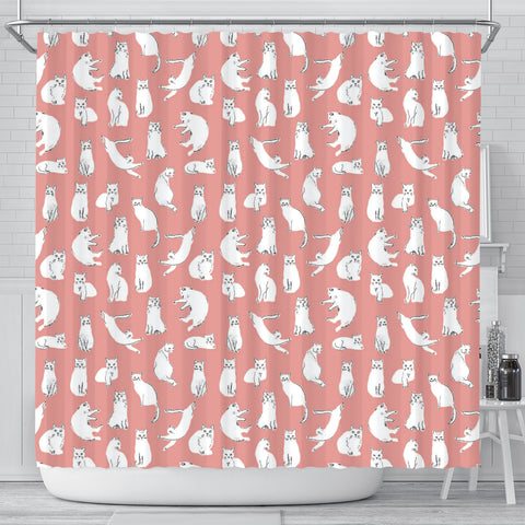 Persian Cat Pattern Print Shower Curtains