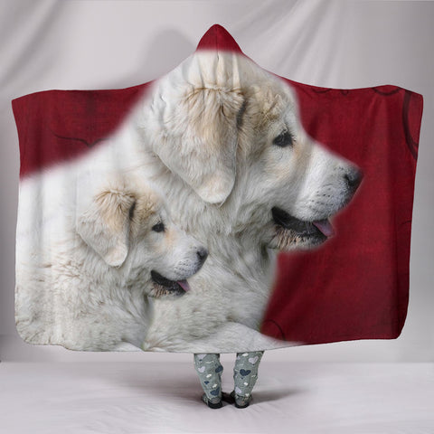 Cute Great Pyrenees Dog Print Hooded Blanket