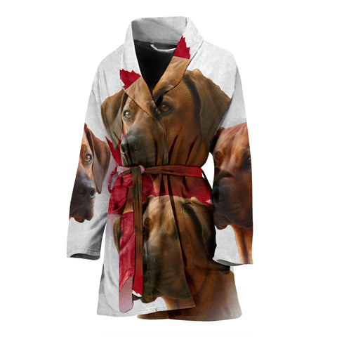 Rhodesian Ridgeback On White Print Women's Bath Robe