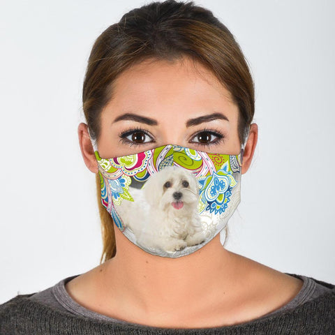 Cute Maltese Dog Print Face Mask