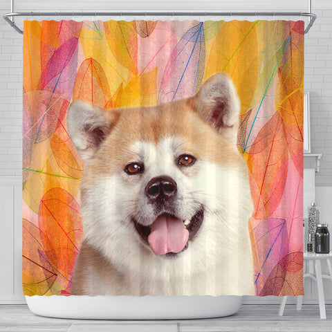 Cute Akita Inu Dog Print Shower Curtains