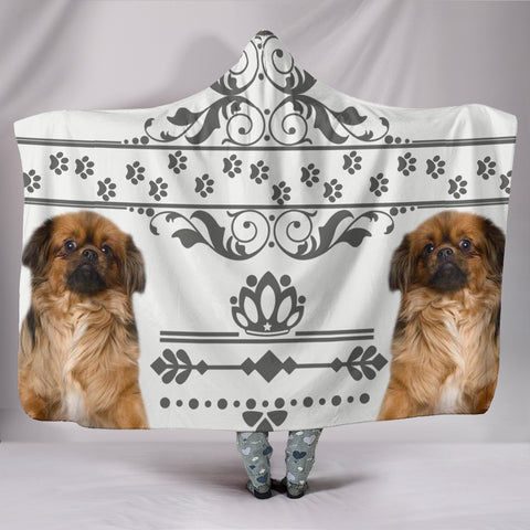 Pekingese Print Hooded Blanket