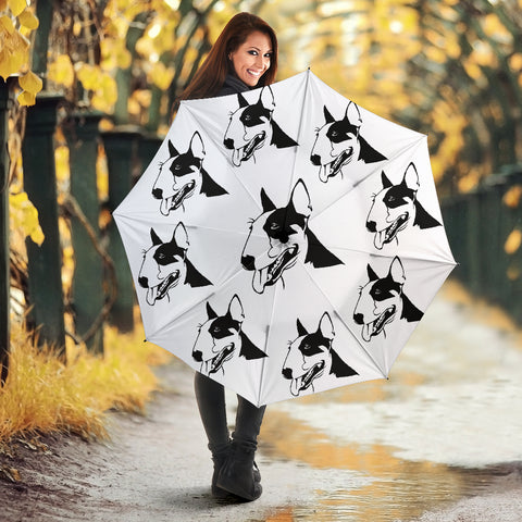 Bullterrier Dog Silhouettes Print Umbrellas