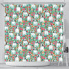 French Bulldog Floral Print Shower Curtains