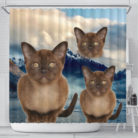 Burmese Cat Print Shower Curtains