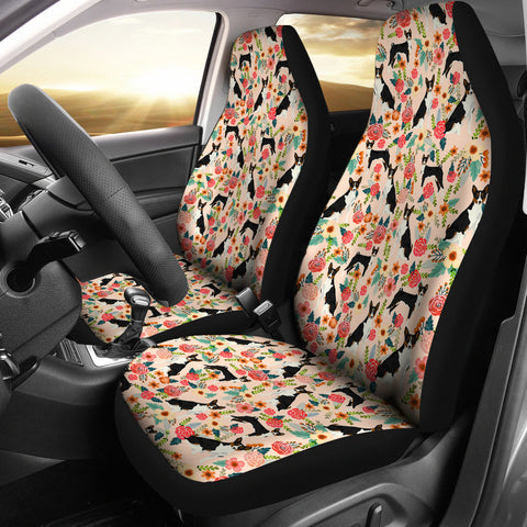 Basenji Dog Floral Print Car Seat Covers