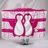 Cute Penguin Love Print Hooded Blanket
