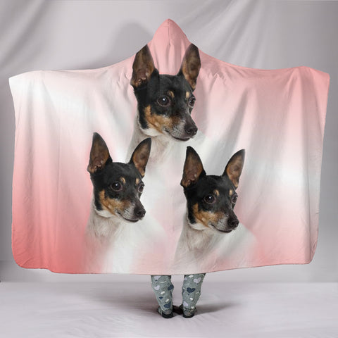 Toy Fox Terrier Dog Print Hooded Blanket