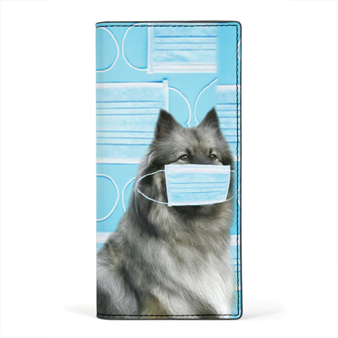 cute Keeshond Dog Print Women's Leather Wallet