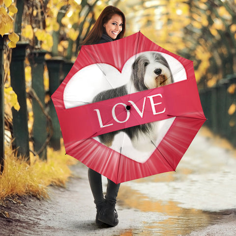 Bearded Collie Love Print Umbrellas