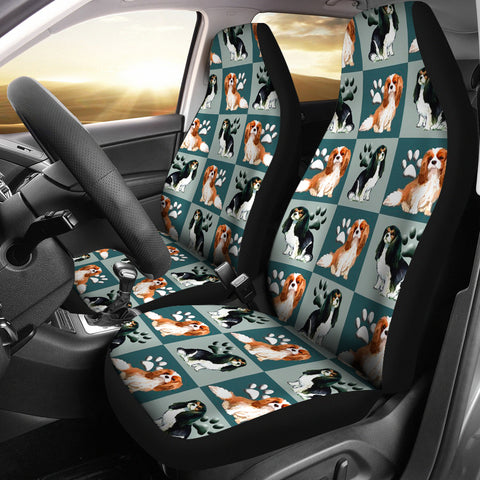 Cavalier King Charles Spaniel Dog Pattern Print Car Seat Covers