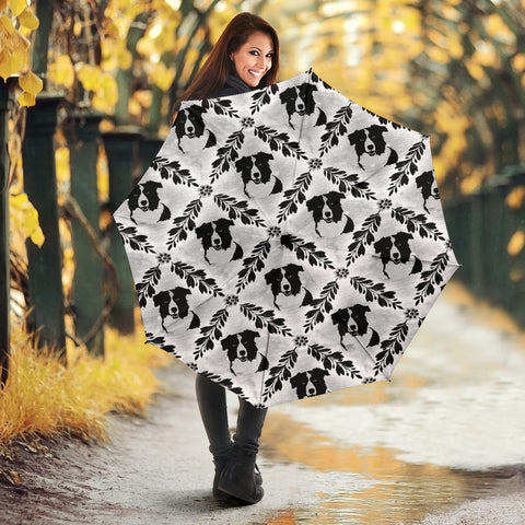 Border Collie Patterns Print Umbrellas