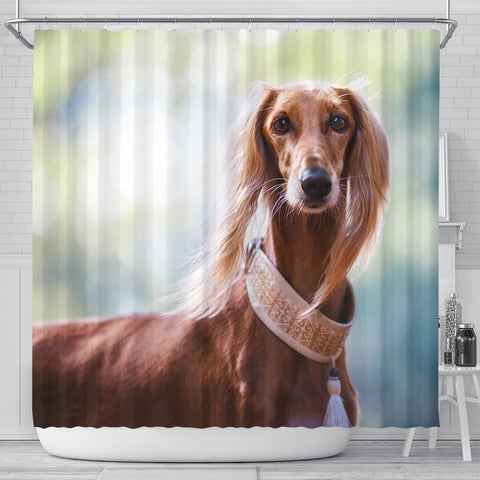 Awesome Saluki Dog Print Shower Curtains