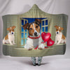 Jack Russell Terrier On Window Print Hooded Blanket