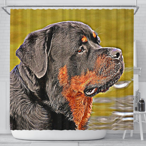 Rottweiler Dog Art Print Shower Curtains