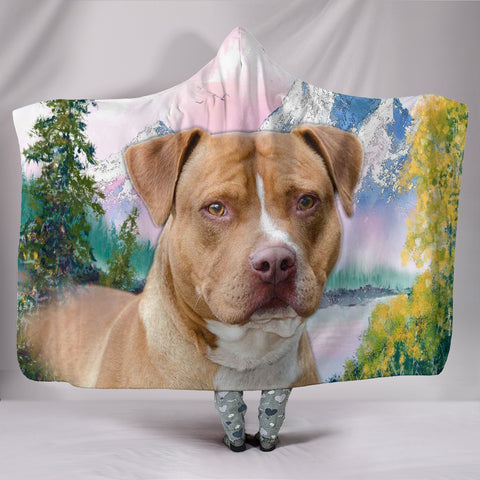 Cute American Staffordshire Terrier Print Hooded Blanket