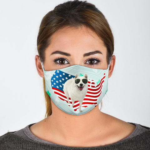 Cute American Eskimo Dog Print Face Mask