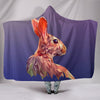 Rabbit Vector Art Print Hooded Blanket