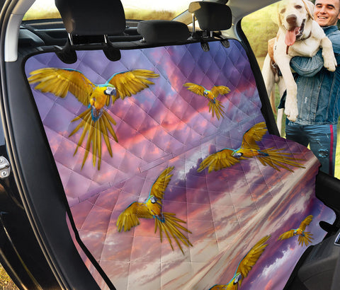 Blue-and-Yellow Macaw Print Pet Seat Covers