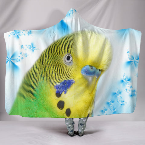 Budgerigar Parrot Print Hooded Blanket