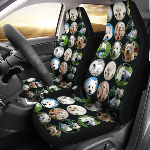 Cute Westie Dog Pattern Print Car Seat Covers