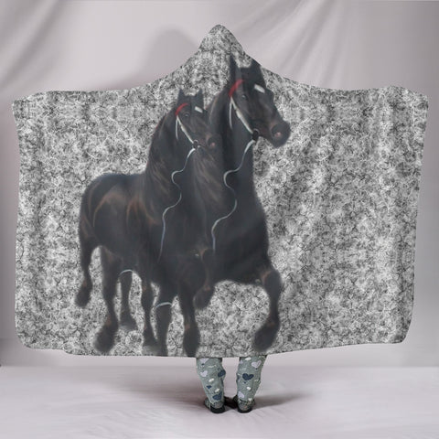 Percheron horse Print Hooded Blanket