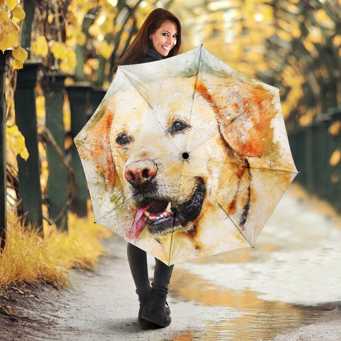 Labrador Retriever Dog Watercolor Art Print Umbrellas