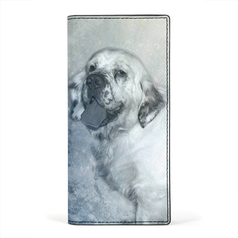 Cute Clumber Spaniel Print Women's Leather Wallet