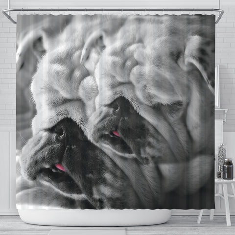 Lovely Bulldog Print Shower Curtains