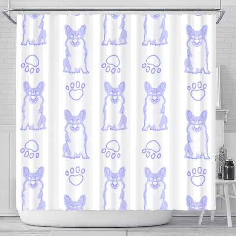 Pembroke Welsh Corgi Dog Print Shower Curtain