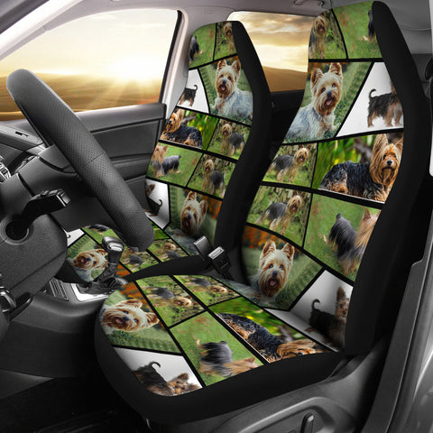 Yorkie Collage Print Car Seat Covers