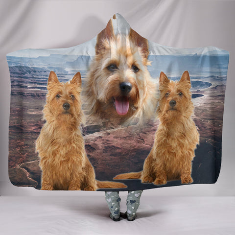 Cute Australian Terrier Print Hooded Blanket