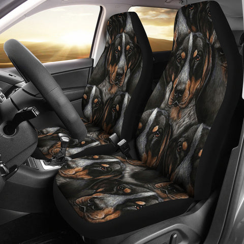 Bluetick Coonhound Dog In Lots Print Car Seat Covers
