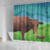 Amazing Danish Red cattle (Cow) Print Shower Curtain