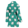 Pomeranian Dog Pattern Print Women's Bath Robe