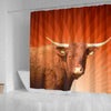 Amazing Salers Cattle (Cow) Print Shower Curtain