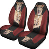 Italian Greyhound Red Black Print Car Seat Covers