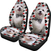 Maltese Dog Print Car Seat Covers