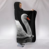 Lovely Swan Bird Print Hooded Blanket