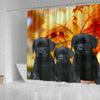 Black Labrador Print Shower Curtains