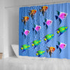 Colorful Angel Fish Print Shower Curtains