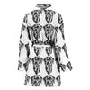 Labrador Black&White Pattern Print Women's Bath Robe