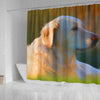 Golden Retriever Dog Painting Print Shower Curtains